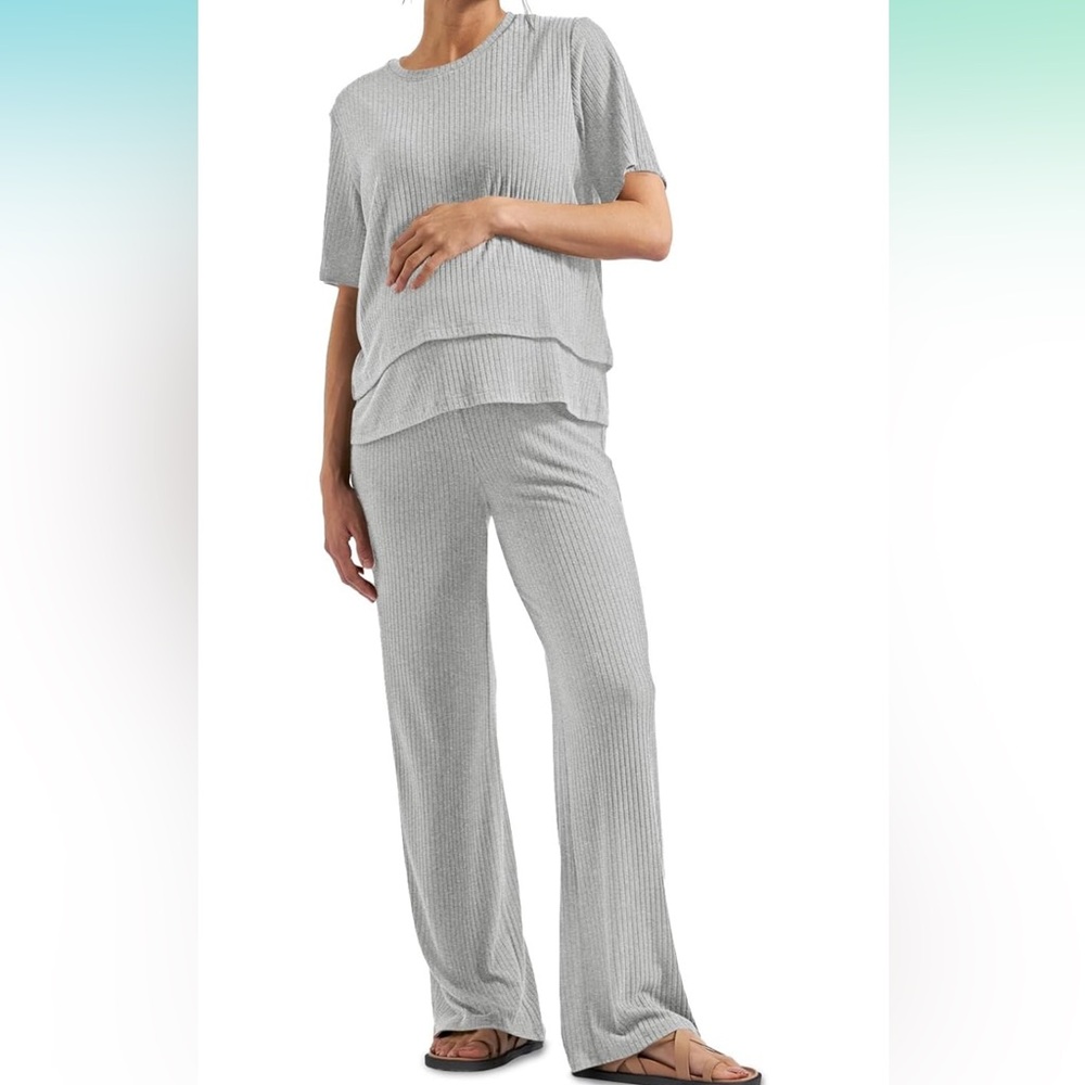 Maternity nursing friendly lounge set, gray - medium